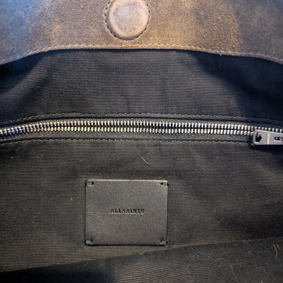 All Saints Suede Tote Bag - Gray/Tan - Picture 5 of 11